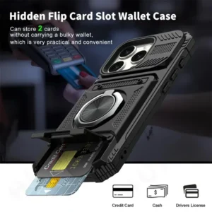 case for iphone 16 15 14 13 11 pro max xs xr 8 7 plus magnetic rotated ring kickstand heavy duty drop protection wallet cover
