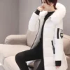 winter warm fur collar hooded women parka fashion comfortable zipper pockets design long jacket elegant slim thick female coats winter warm fur collar hooded women parka fashion comfortable zipper pockets design long jacket elegant slim thick female coats