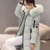winter warm fur collar hooded women parka fashion comfortable zipper pockets design long jacket elegant slim thick female coats winter warm fur collar hooded women parka fashion comfortable zipper pockets design long jacket elegant slim thick female coats