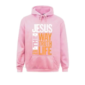 Left Sidebar jesus the way truth life john christian bible verse hooded pullover hoodies for male sweatshirts comfortable wholesale clothes
