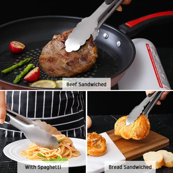 9/12/14/16 inch bbq grilling tong with lock stainless steel salad bread serving tong non stick bq tong utensil cooking clip new 9/12/14/16 inch bbq grilling tong with lock stainless steel salad bread serving tong non stick bq tong utensil cooking clip new