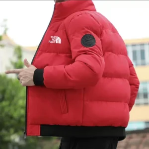 jaqueta de parka quente para baixo masculina, gola alta, casaco casual, moda de rua, norte, inverno
