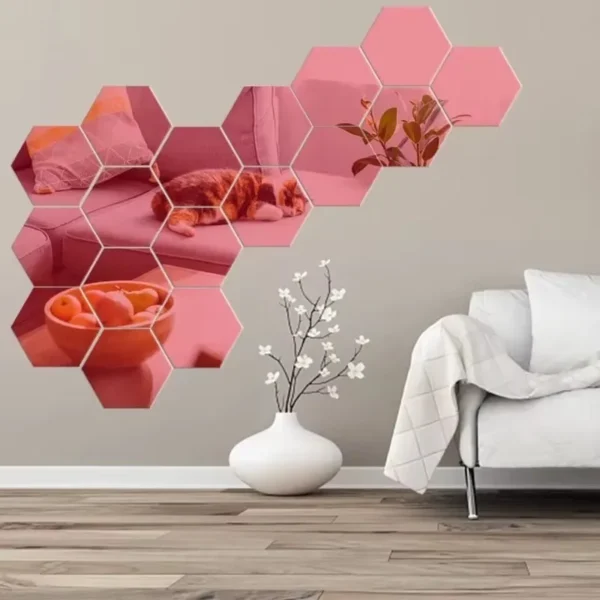 6/12pcs 3d hexagon acrylic mirror wall stickers self adhesive diy decor for living room, bedroom, bathroom & tv background 6/12pcs 3d hexagon acrylic mirror wall stickers self adhesive diy decor for living room, bedroom, bathroom & tv background