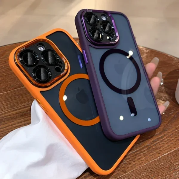 magnetic metal lens bumper protection case for iphone 17 16 15 14 13 12 11 pro max wireless charger hard cover for magsafe funda magnetic metal lens bumper protection case for iphone 17 16 15 14 13 12 11 pro max wireless charger hard cover for magsafe funda