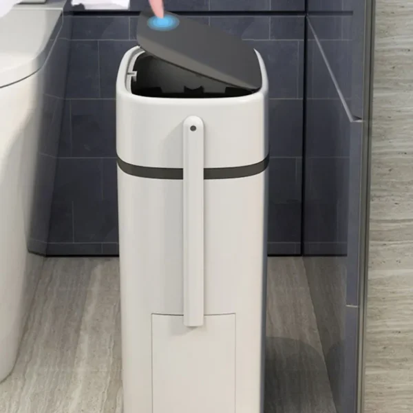 smart trash can for bathroom, waste bin, one key garbage bin, bag holder in the kitchen with brush for toilet, 12l/14l smart trash can for bathroom, waste bin, one key garbage bin, bag holder in the kitchen with brush for toilet, 12l/14l