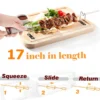 lmetjma 17inch kabob skewers for grilling stainless steel flat bbq skewers with quick release metal sliding handle jt45 lmetjma 17inch kabob skewers for grilling stainless steel flat bbq skewers with quick release metal sliding handle jt45