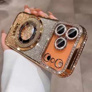 luxury plating diamond glitter holder stand phone case for iphone17 16 15 14 13 12 pro max for magsafe lens protector back cover luxury plating diamond glitter holder stand phone case for iphone17 16 15 14 13 12 pro max for magsafe lens protector back cover