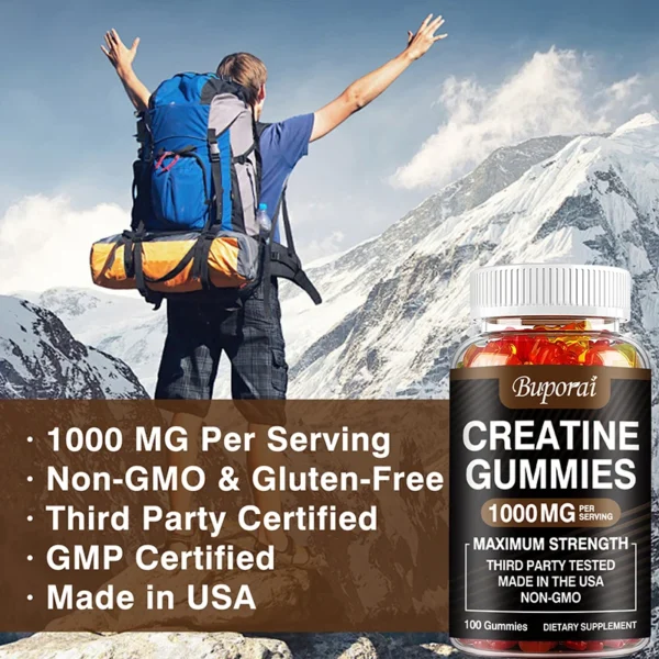 creatine monohydrate gummies boost energy, build muscle mass, and improve athletic performance
