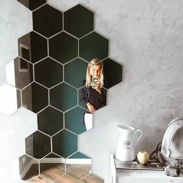 6/12pcs 3d hexagon acrylic mirror wall stickers self adhesive diy decor for living room, bedroom, bathroom & tv background 6/12pcs 3d hexagon acrylic mirror wall stickers self adhesive diy decor for living room, bedroom, bathroom & tv background