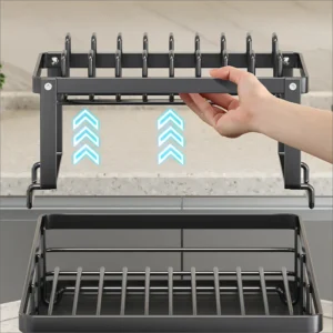 stainless steel dish drying rack adjustable kitchen plate organizer with drainboard over sink plate drainer storage organizer