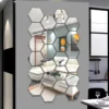 6/12pcs 3d hexagon acrylic mirror wall stickers self adhesive diy decor for living room, bedroom, bathroom & tv background 6/12pcs 3d hexagon acrylic mirror wall stickers self adhesive diy decor for living room, bedroom, bathroom & tv background