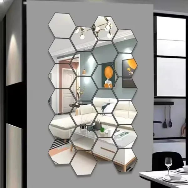 6/12pcs 3d hexagon acrylic mirror wall stickers self adhesive diy decor for living room, bedroom, bathroom & tv background 6/12pcs 3d hexagon acrylic mirror wall stickers self adhesive diy decor for living room, bedroom, bathroom & tv background