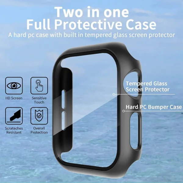 tempered glass+cover for apple watch 11 10 9 8 7 46mm 42mm pc bumper screen protector case iwatch series 7 6 5 4 se3 44 40 45mm tempered glass+cover for apple watch 11 10 9 8 7 46mm 42mm pc bumper screen protector case iwatch series 7 6 5 4 se3 44 40 45mm