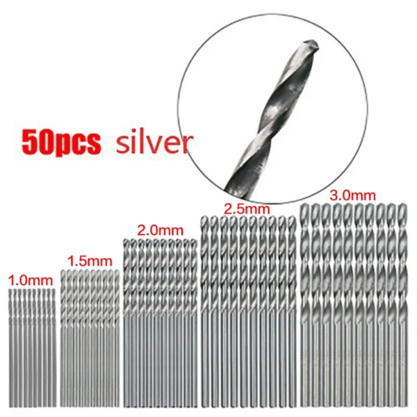 100/50pcs titanium coated drill bits hss high speed steel set tool quality power tools 1/1.5/2/2.5/3mm 100/50pcs titanium coated drill bits hss high speed steel set tool quality power tools 1/1.5/2/2.5/3mm
