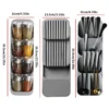 kitchen drawer cutlery storage tray knife holder spoon forks tableware organizer container for spice bottles knives block rack kitchen drawer cutlery storage tray knife holder spoon forks tableware organizer container for spice bottles knives block rack