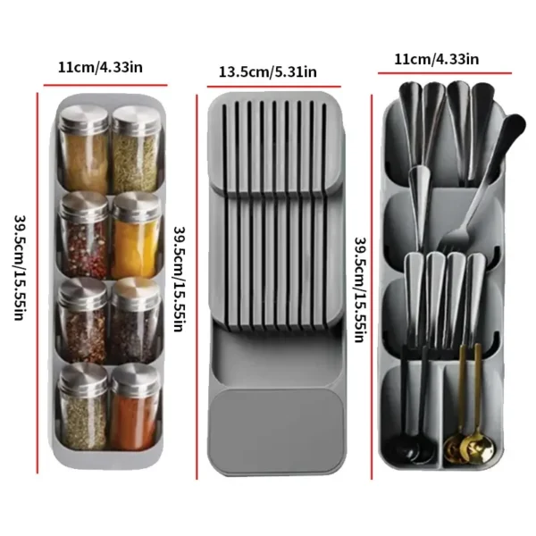 kitchen drawer cutlery storage tray knife holder spoon forks tableware organizer container for spice bottles knives block rack kitchen drawer cutlery storage tray knife holder spoon forks tableware organizer container for spice bottles knives block rack