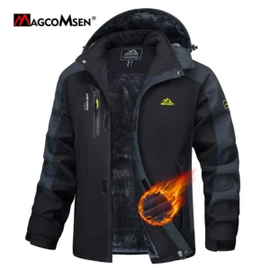magcomsen mens ski jacket winter warm fleece parka windproof rain snowproof thermal heavy coat hiking male snowboard anorak