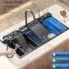 stainless steel waterfall kitchen sink digital display faucet set embossed extra large single slot multiple types of sinks stainless steel waterfall kitchen sink digital display faucet set embossed extra large single slot multiple types of sinks