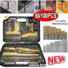 100/50pcs titanium coated drill bits hss high speed steel set tool quality power tools 1/1.5/2/2.5/3mm 100/50pcs titanium coated drill bits hss high speed steel set tool quality power tools 1/1.5/2/2.5/3mm