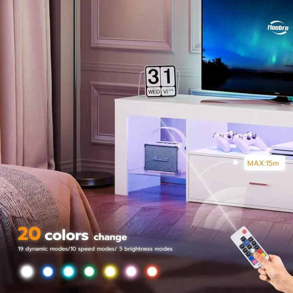 led tv stand with power outlets to 65 h tv, gaming entertainment center with glass shelves and large drawer, modern media tv led tv stand with power outlets to 65 h tv, gaming entertainment center with glass shelves and large drawer, modern media tv
