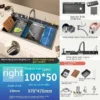 newly designed stainless steel kitchen sink with cup washer, black nano stainless steel smart kitchen sink newly designed stainless steel kitchen sink with cup washer, black nano stainless steel smart kitchen sink