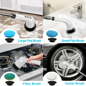 electric cleaning brush with 7pcs heads bathroom kitchen cordless handheld shower scrubber spin cleaner multifunctional cleaner