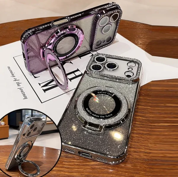 glitter magsafe bracket case for iphone 17 16 15 11 12 14 13 pro max plating soft bling diamond luxury cover for iphone 17 air glitter magsafe bracket case for iphone 17 16 15 11 12 14 13 pro max plating soft bling diamond luxury cover for iphone 17 air