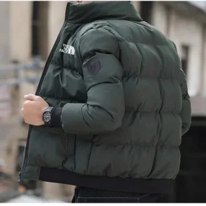jaqueta de parka quente para baixo masculina, gola alta, casaco casual, moda de rua, norte, inverno