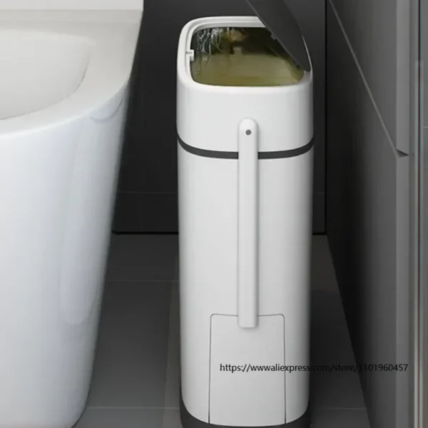 smart trash can for bathroom, waste bin, one key garbage bin, bag holder in the kitchen with brush for toilet, 12l/14l smart trash can for bathroom, waste bin, one key garbage bin, bag holder in the kitchen with brush for toilet, 12l/14l