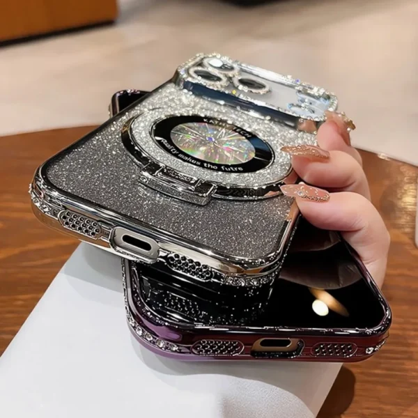 glitter magsafe bracket case for iphone 17 16 15 11 12 14 13 pro max plating soft bling diamond luxury cover for iphone 17 air glitter magsafe bracket case for iphone 17 16 15 11 12 14 13 pro max plating soft bling diamond luxury cover for iphone 17 air