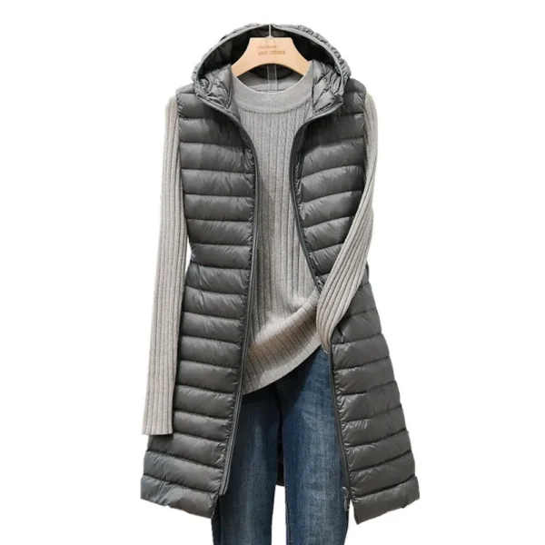 ladies medium and long style pure color hooded light down cotton vest jacket autumn and winter slim sleeveless women parkas vest ladies medium and long style pure color hooded light down cotton vest jacket autumn and winter slim sleeveless women parkas vest