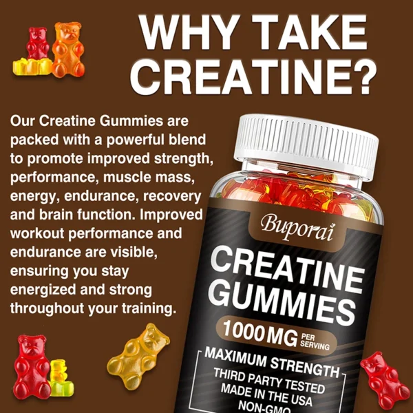 creatine monohydrate gummies boost energy, build muscle mass, and improve athletic performance