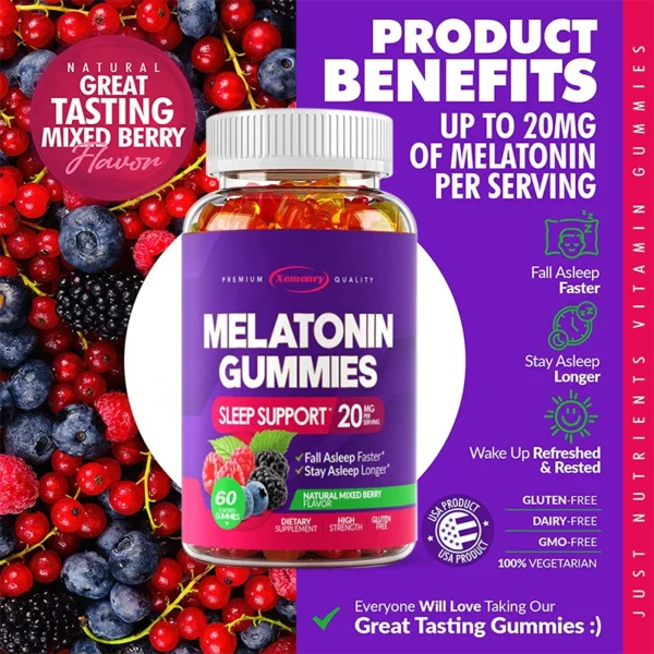 melatonin gummies 20 mg fall asleep naturally, fight insomnia, boost immunity, improve rest quality melatonin gummies 20 mg fall asleep naturally, fight insomnia, boost immunity, improve rest quality