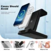 3 in 1 wireless charging station 18w travel fast charger magnetic wide compatibility foldable for iphone samsung airpods iwatch