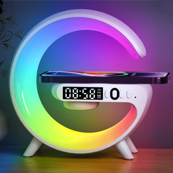 multifunction wireless charger pad stand speaker tf rgb night light 15w fast charging station for iphone samsung xiaomi huawei