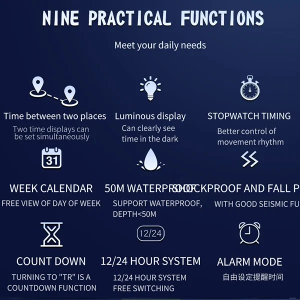 sanda luxury g style men's electronic watch outdoor sports led analog digital chronograph military dual display 50m waterproof