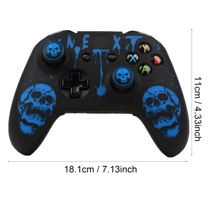 soft silicone case skin with non fade print & 2 bonus caps for xbox one x joystick protective sleeve for xbox one s accessories