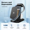 3 in 1 wireless charging station 18w travel fast charger magnetic wide compatibility foldable for iphone samsung airpods iwatch
