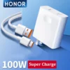 honor 100w supercharge adapter 20v 5a fast charger for magic 6 5 3 pro v2 honor 80 90 100 lite 100cm 6a usb c quick charge cable