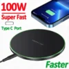 100w fast wireless charger pad for iphone 15 14 13 12 x pro max 8 samsung galaxy s23 xiaomi wireless charging station chargers