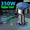 uyuxio usb c car charger adapter with voltage display 6 in 1 super fast in car for iphone 16 15 pro max samsung android phone