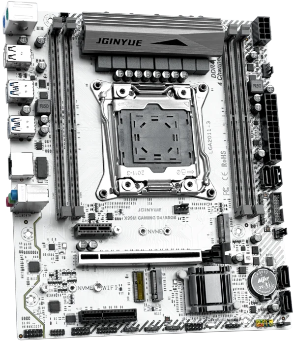 jginyue x99 motherboard lga 2011 3 support xeon e5 v3 v4 cpu and ddr4 ram memory m.2 nvme sata wifi x99m gaming d4/argb