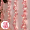 2m 20leds cherry blossom string light garland artificial flower vines fairy lights for bedroom wedding party holiday decoration