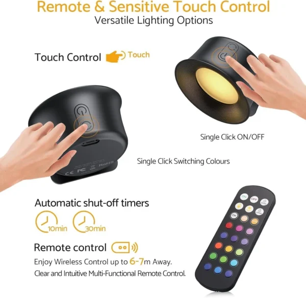 2pack led wall lights, battery wall sconce,magnetic wireless rechargeable ambient lights, auxiliary light rotates 360°, 3 color 2pack led wall lights, battery wall sconce,magnetic wireless rechargeable ambient lights, auxiliary light rotates 360°, 3 color