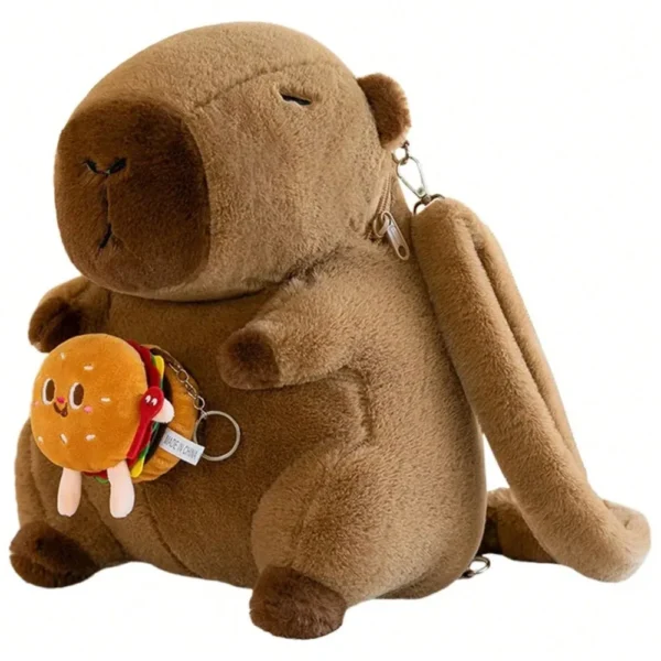 cute capybara plush backpack, cartoon capybara shoulder bag for kids, soft fur student school bag gift cute capybara plush backpack, cartoon capybara shoulder bag for kids, soft fur student school bag gift