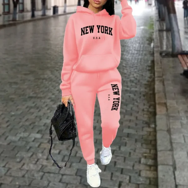 new york women's tracksuit autumn winter hoodies trousers 2pcs suit sports jogging street high quality clothes women pants sets new york women's tracksuit autumn winter hoodies trousers 2pcs suit sports jogging street high quality clothes women pants sets