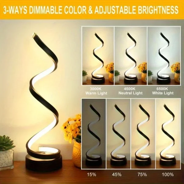 classic creative spiral led table lamp, modern minimalist dimmable spiral table lamp, adjustable arm, soft light, multifunction classic creative spiral led table lamp, modern minimalist dimmable spiral table lamp, adjustable arm, soft light, multifunction