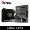 msi amd a520m a pro motherboard support ryzen cpu r3 r5 r7 5000 & 3000 series mainboard am4 m.2 nvme dual channel ddr4 full new