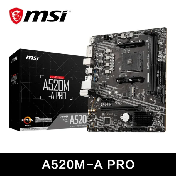 msi amd a520m a pro motherboard support ryzen cpu r3 r5 r7 5000 & 3000 series mainboard am4 m.2 nvme dual channel ddr4 full new msi amd a520m a pro motherboard support ryzen cpu r3 r5 r7 5000 & 3000 series mainboard am4 m.2 nvme dual channel ddr4 full new