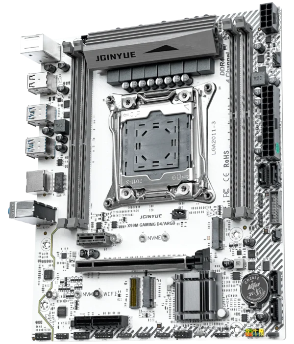 jginyue x99 motherboard lga 2011 3 support xeon e5 v3 v4 cpu and ddr4 ram memory m.2 nvme sata wifi x99m gaming d4/argb